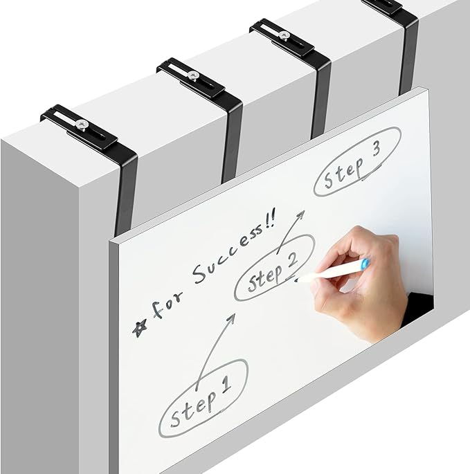 Amylove 12 Pcs Adjustable Cubicle Hanger Universal Partition Metal Cubicle Hooks Door Hanger, Adjusted to Fit Panels with 1 3/8 Inch to 3 1/2 Inch Thickness for Office Whiteboard (Black)
