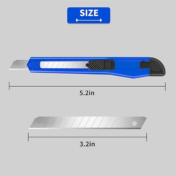 DIYSELF 96-Pack Box Cutters – Premium Utility Knives for Home, Office, Warehouse – Retractable Razor Blades for Cardboard, Boxes, and Cartons (4 Vibrant Colors)