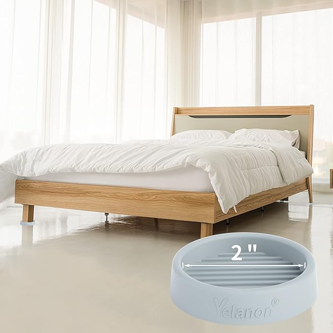 Furniture Coasters - 8 Pcs 2”Round Furniture Caster Cups - Non Slip Pads Hardwoods Floors Non Skid Furniture Grippers Rubber Furniture Feet - Anti Slide Floor Protector for Bed Couch Stoppers Gray