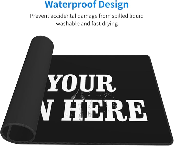 OHORTEB Custom Mouse Pad with Photo, Personalized Image Text Laptop Desk Mat, Customized Non-Slip Waterproof Desk Writing Pad for Office Home (Custom, 16in x 29.5in)