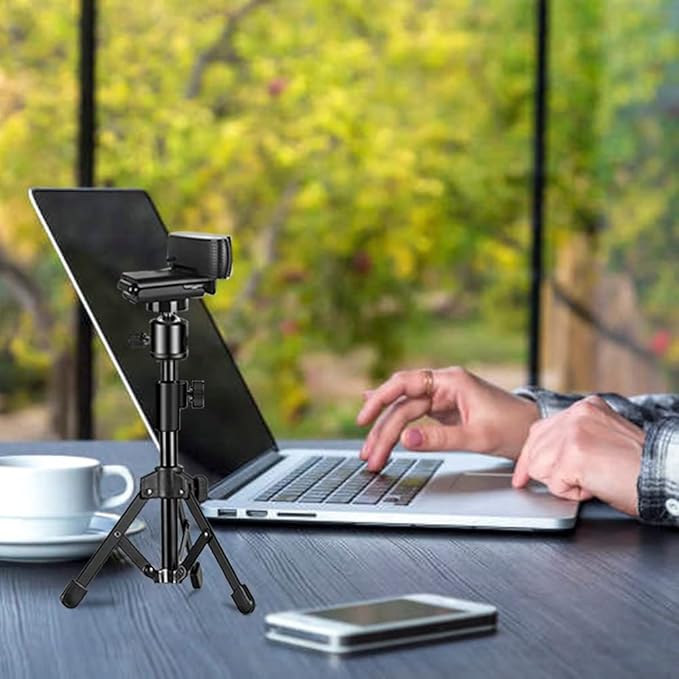 Webcam Tripod Stand Extendable Desktops Tripod for Camera/Phone/Webcam, Desk Tripods Webcam Mount Holder Compatible with Logitech Webcams C925e C922x C922 C930e C930 C920 C615 /iPhone/Ring Light