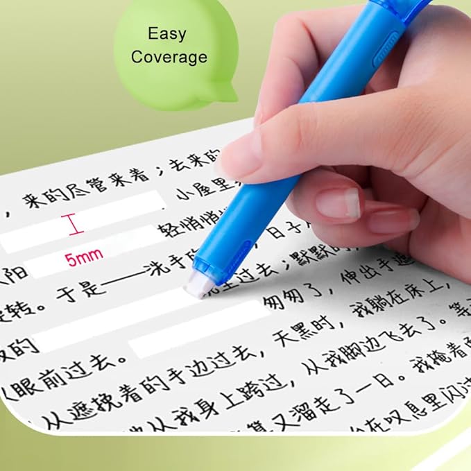 Qtopun Correction Tape Pen, White Out Tape Roller Strong Coverage Per Roll Quick-Dry Correction Tape for School Office Home (6)