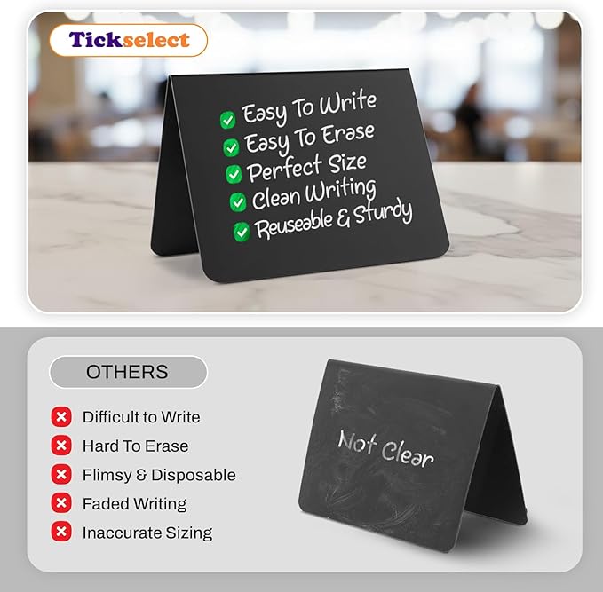 20 Pack Mini chalkboard signs for food, 4”x3” Small Reusable Chalk Board Signs w/Spray Bottle, Food labels for party buffet, Table Signs for Wedding, Name Tags & Bakery w/ 12 Markers & 2 Wiping Cloths