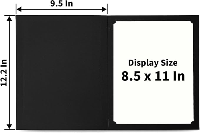 SUNEE Certificate Holders(Black, 30 Packs), Diploma Covers Gold Foil Border, for Letter Size 8.5x11 Certificates, Cardstock, Document Papers