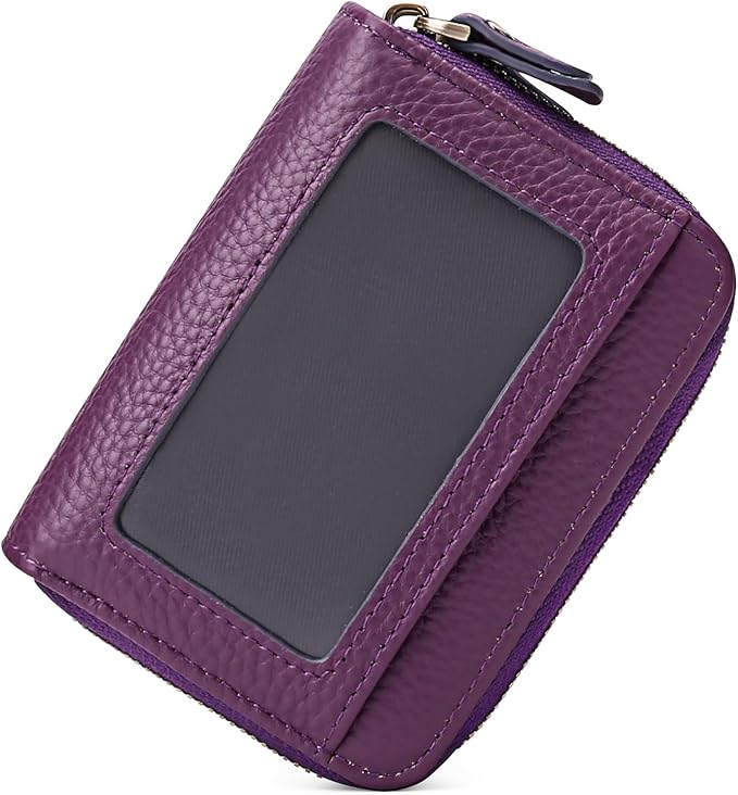 GOIACII Small Genuine Leather Wallet for Women, RFID Blocking Credit Card Holder Wallet