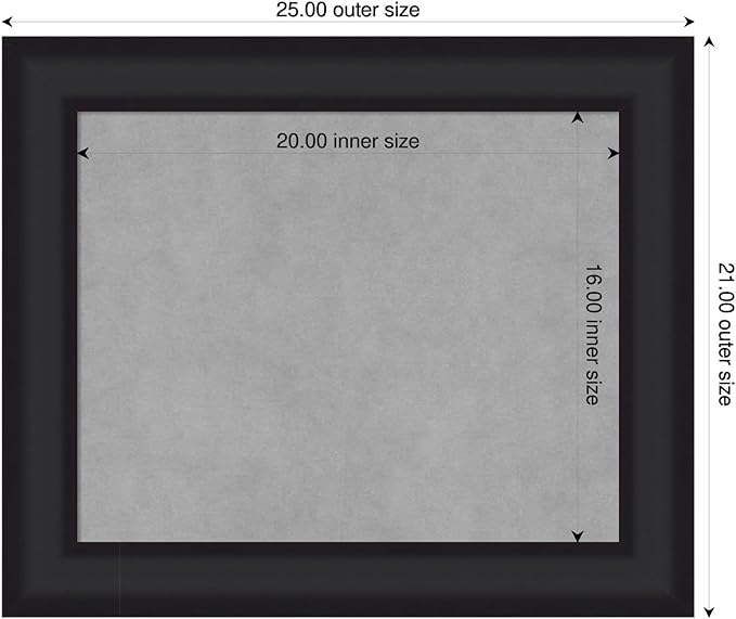 Amanti Art Black Framed Magnetic Board 21x25 Small Vision Board for use with Magnets, 100% Metal Sheet to Display Items as Office Decor or for Home Organization in mudroom, Kitchen or Kids Room