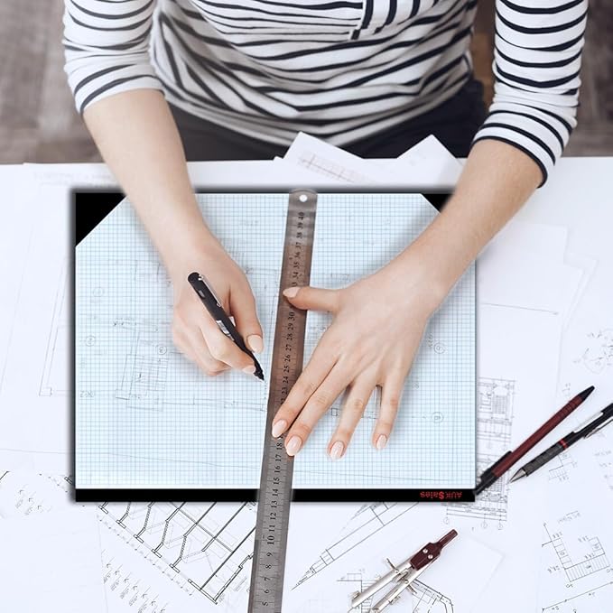 Graph Paper Pad 22"x17", 50 Sheets, 1/4 Inch Grid, 80 GSM, Engineering Drafting Paper for Designers, Blueprint Sketching, Grid-Based Graphing for Architecture, School, Office