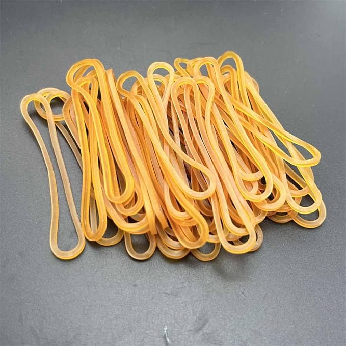 600pcs Elastic Rubber Bands Ties Home Office Students School Stationery Accessories Yellow Color Package Supplies Rubber Ring Rubber Band File Rings