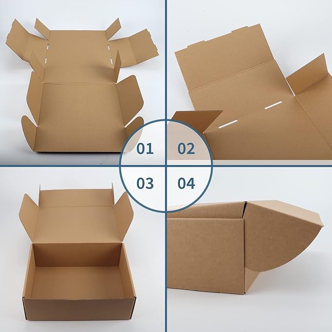 PHAREGE 12x9x4 inch Shipping Boxes Bulk 20 Pack Brown, Tab Lock Tuck Top Mailer Boxes for Packaging Small Business, Medium Cardboard Gift Boxes for Wrapping Mailing Present