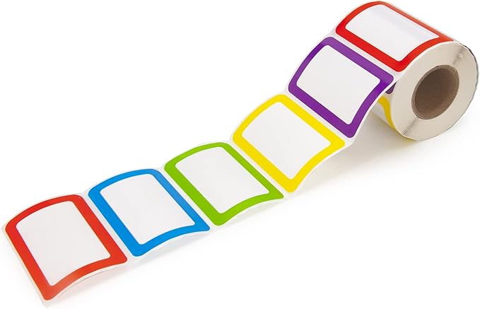 L LIKED 500 Stickers - 3.5" x 2.25"Colors Plain Name tag Labels with Perforated Line for School Office Home (Blank - 500 Labels)