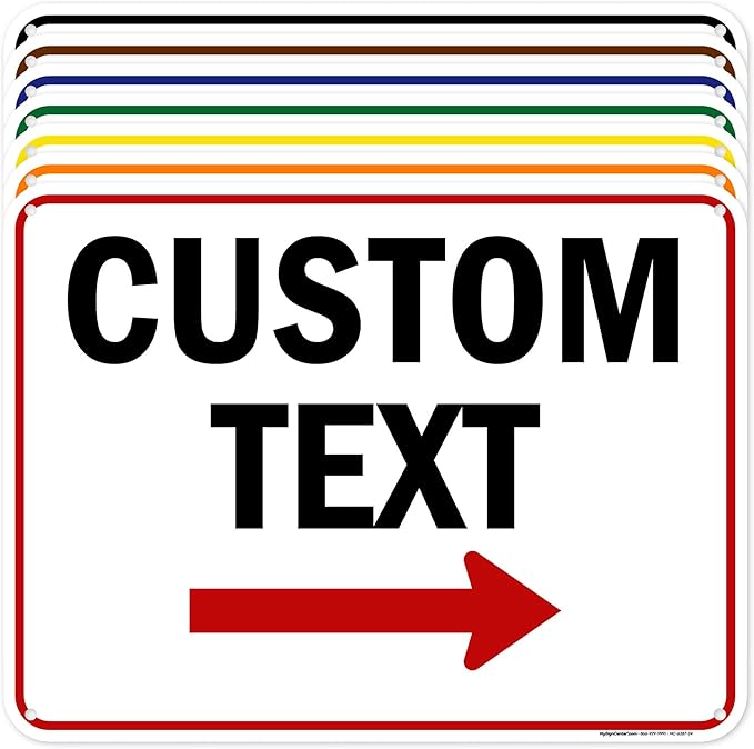 Custom Arrow,Custom Directional Sign, Right Arrow, 18x24 Inches, 55 mil thick HDPE (high density polyethylene) Made in USA by My Sign Center