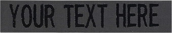 Custom Uniform Name Tapes Solid Colors. Made in The U.S.A. Ships Under 24 Hours. Charcoal Gray Fabric, 3.5 Inch Hook Fastener (Uniform Ready Fastener)