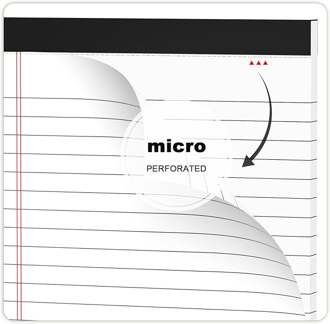 AILZFEI 12pcs Small Note Pad 5x8 College Ruled White Legal Pads Paper Notepads 12 Pack Study Back Writing Pads 5 x 8 Legal Pads Perforated Narrow Ruled Pads of Paper White