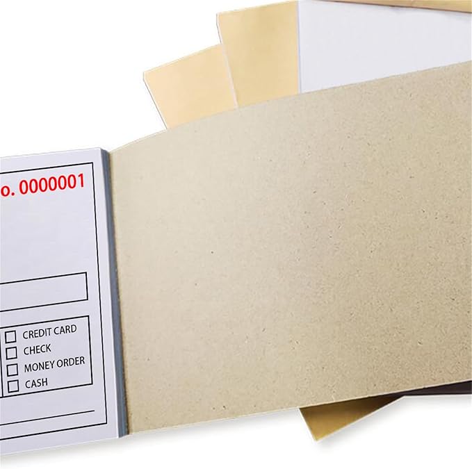 Custom Invoice Book in 3-Part /2-Part Receipt Book with Carbon Copies Personalized Carbonless Service Invoice Form Books Sales Order Book with Company Name Logo Address,H2-Receipt Book