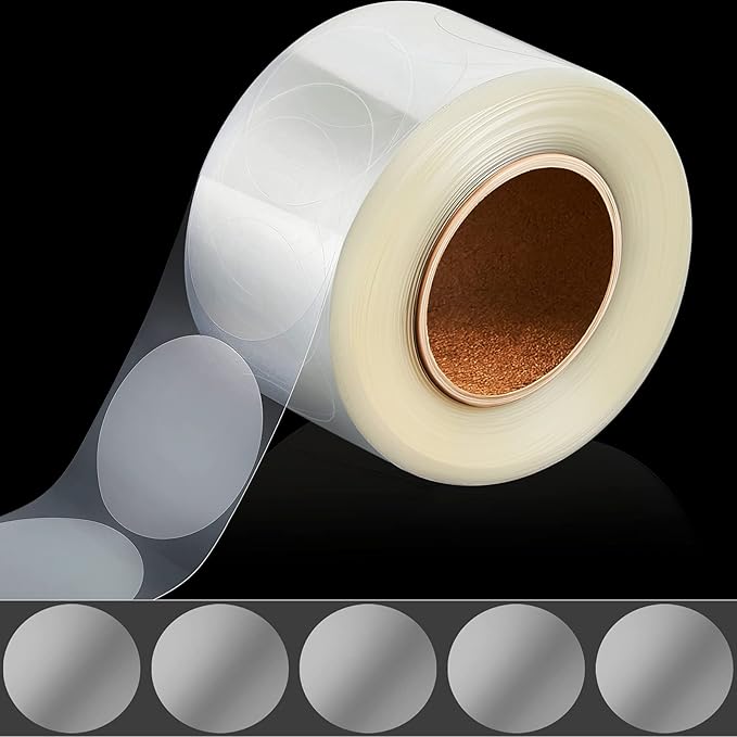 Zonon 500 Pcs Clear Labels Label Protector Clear Stickers Wafer Seals Waterproof Labels for Protecting Barcodes, Numbers and Stickers (2 Inch in Diameter,Round)