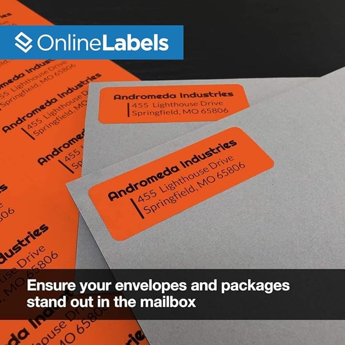 Neon Red Address Labels - 2.625 x 1 - Pack of 3,000 Labels, 100 Sheets - Inkjet/Laser Printer - Online Labels