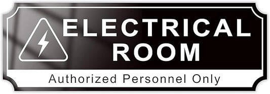 Electrical Room Door Sign for Business，Self-Adhesive Durable Modern Electrical Closet Room Sticker for Home, UV and Weather Resistant Authorized Personnel Only Signs for Business ，Workplace
