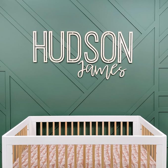 Personalized Nursery Name Sign - Custom Wooden Name Signs for Kids Room, Personalized Name Sign for Nursery - Perfect Baby Gift & Wall Name Decoration (NA31)