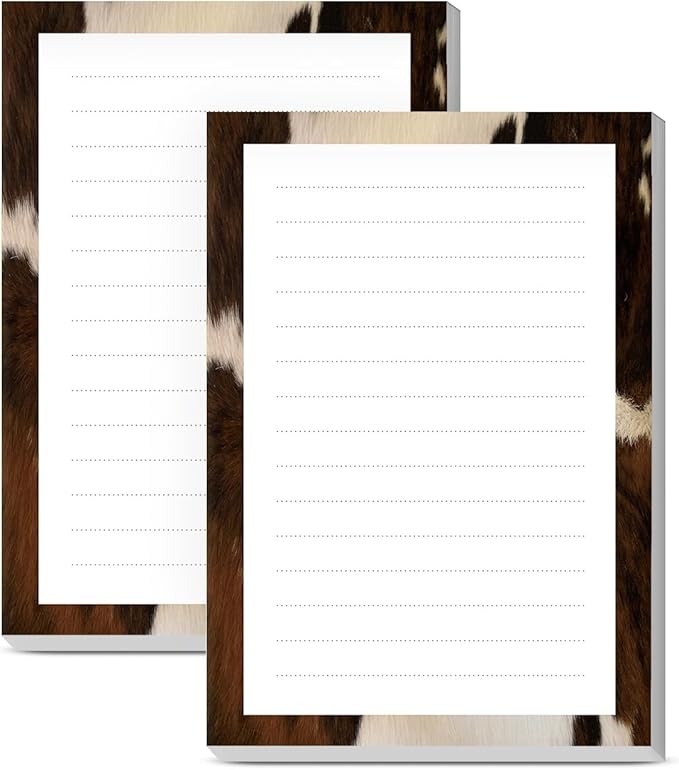 SXboxing Sticky Notes 4X6 Inches, 2 Pack Large Cute Self-Stick Pads, Bright Funny Memo Pads Easy to Stick for Home, Office Retro Cowhide