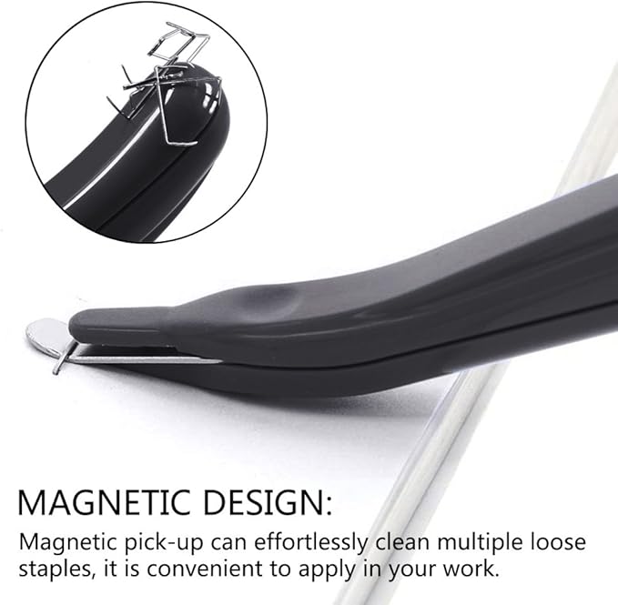 ZZTX 3 PCS Professional Magnetic Staple Remover Puller Staples Remover Staple Removal Tool for School Office Home Black