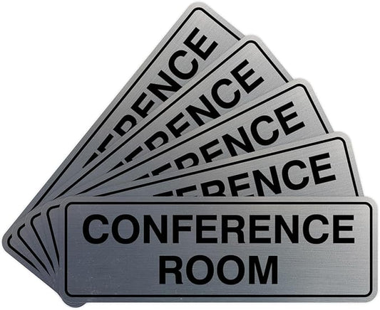Standard Conference Room Sign - Silver - Small 5 Pack