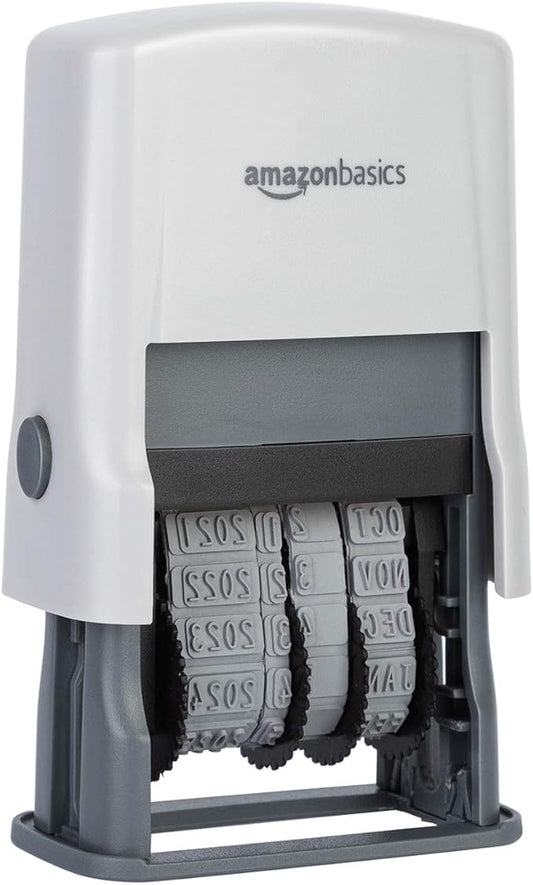 Amazon Basics Self-Inking Date Stamp, Rectangular, 2.56" x 1.69" x 4.13"