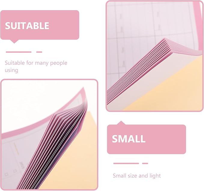 Didiseaon 2pcs Weekly and Monthly Schedule Notepad Undated Planner with Checklist for Work and Study Minimalist Paper Organizer for Goal Tracking and Habit Planning Candy Planning Pads