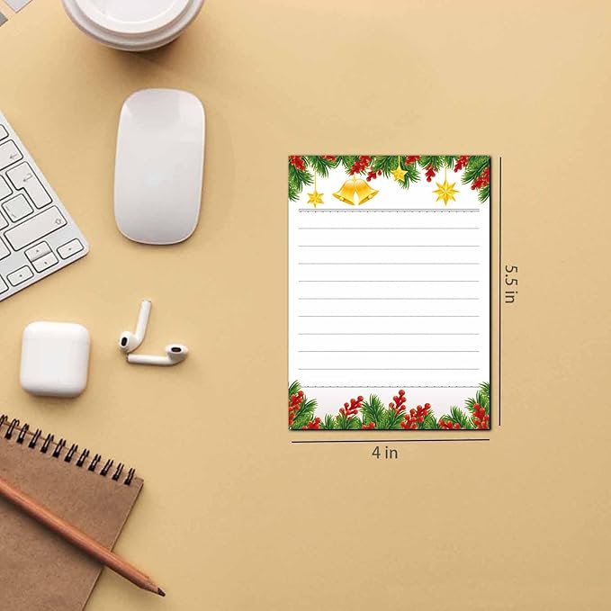 DUGUTUL 4 Christmas Notepads Holiday Notepads for Christmas Home School and Office Gifts