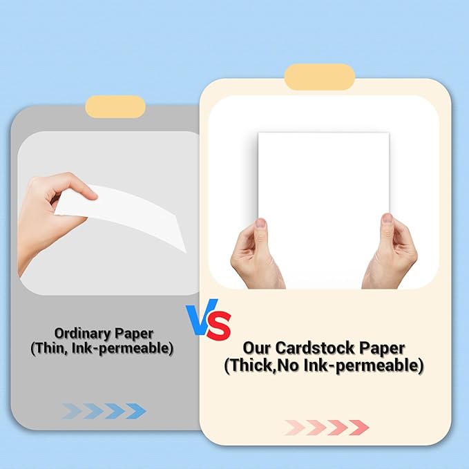 Cardstock 8.5 x 11, Thick Printer Paper 75 lb/200 gsm, 40 Sheets Card Stock White, Heavy Card stock, White CardStock Paper for Invitations, Diy Cards, Business Cards, Menus, Crafts, Drawing etc