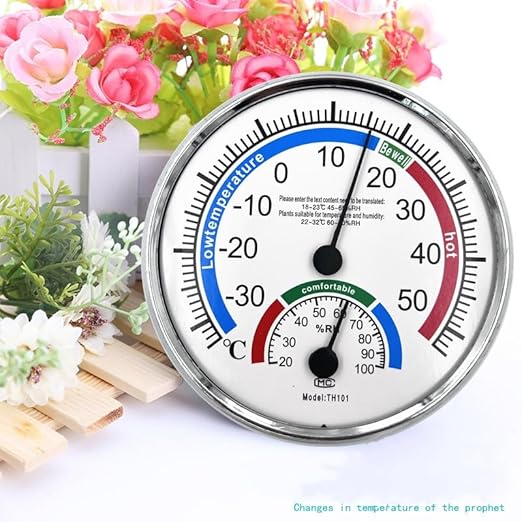5" Indoor Outdoor Hygrometer/Thermometer, Humidity Gauge Indicator Temperature Humidity Monitor for Home, Office, Garden, Patio, Warehouse