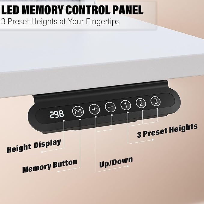 Kingant 40 x 24 Inch Electric Standing Desk with 4 Drawers, Height Adjustable Sit to Stand Computer Desk with Storage Shelf and C-Clamp Mount Compatibility for Home Office, White