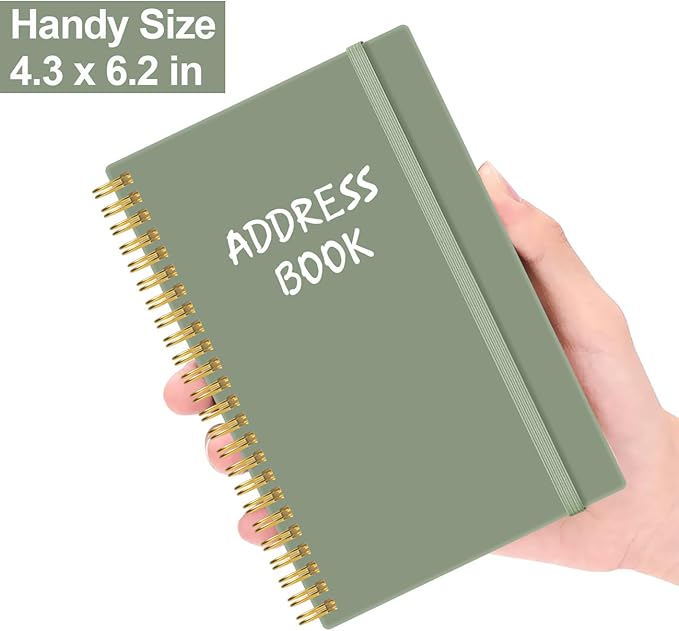 Address Book with Alphabetical Tabs - Telephone & Address Book with Address Contacts, Special Date, Phone, Birthday & Internet Login Password for Home and Office, 4.3" x 6.2", Green