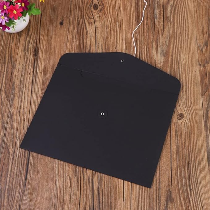 10pcs A4 Kraft Paper Envelopes Portfolio Foolscap File Folders Document Folder with String Fastener Closure Wallet Pockets File Bags Storage Pouch Paperwork Organizer Bag for Office School Home