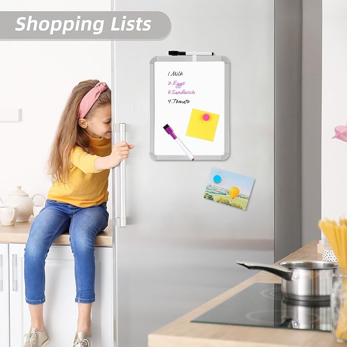 VUSIGN Small Dry Erase Whiteboard, 8.5 x 11 Inches White Board for Students, Fridge, Locker, Mini Dry Erase Board, 2 Pack