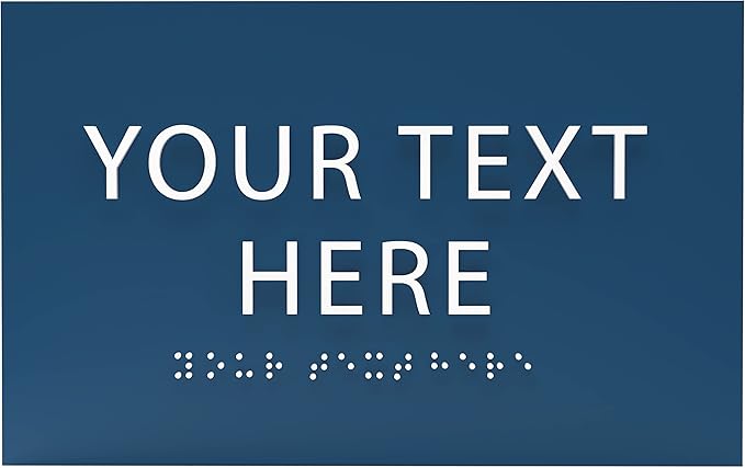 ADA CENTRAL SIGNS - 6" X4" Personalized Custom Sign- Tactile Graphics Grade 2 Braille Text | ADA Compliant Wall Mount Plastic Signs For Schools, Offices, Businesses, Apartments & Restaurants