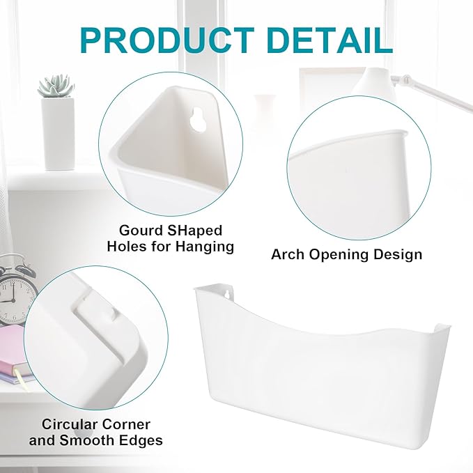Colarr 12 Pcs Expandable Pocket Wall File Set Plastic Wall Mountable Space Saving Files Office Wall Organizer Wall Mount File Holder Wall Hanging File Organizer for Mail Letter Magazine (White)