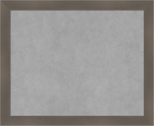 Amanti Art Grey Framed Magnetic Board 18x22 Small Vision Board for use with Magnets, 100% Metal Sheet to Display Items as Office Decor or for Home Organization in mudroom, Kitchen or Kids Room