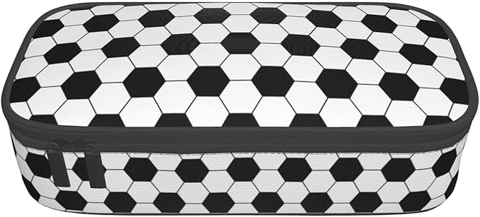 Soccer Texture Pencil Case Big Capacity Storage Pencil Pouch Stationery Bags With Zipper Portable Pen Holder Box Organizer For Boys Girls Teens Student College School Office Supplies