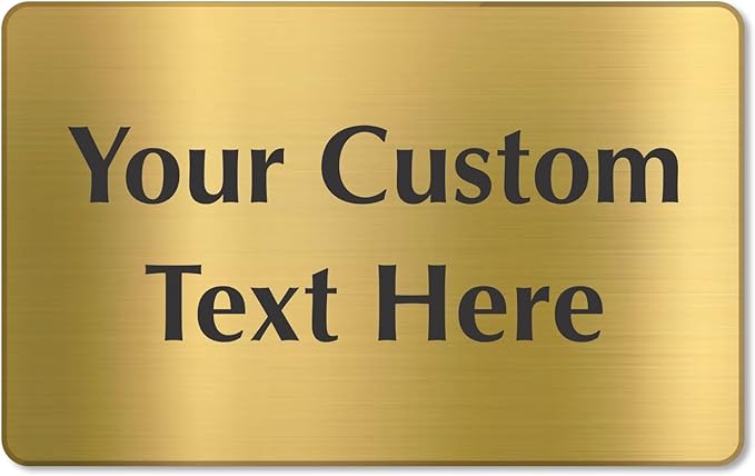 SmartSign Custom Brass Sign - 5" x 8", 40 mil REAL Bugle Brass Metal, Personalized Name Door Sign, Heavy-Duty Premium Engraved Door/Wall Mount Plaque for Business/Office, Gold and Black