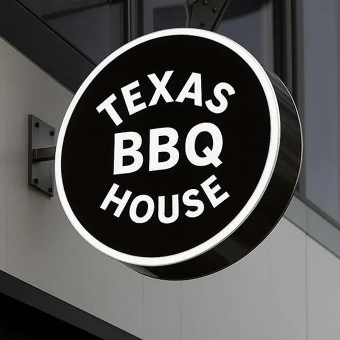 Custom Advertising Lightbox Logo Sign - Personalized Double/Single Sided LED Lighting Round Business Logo for Wall Decor, Shop Shows, Salon, Cafes, Bar & Restaurant Sign, Waterproof, Indoor Outdoor
