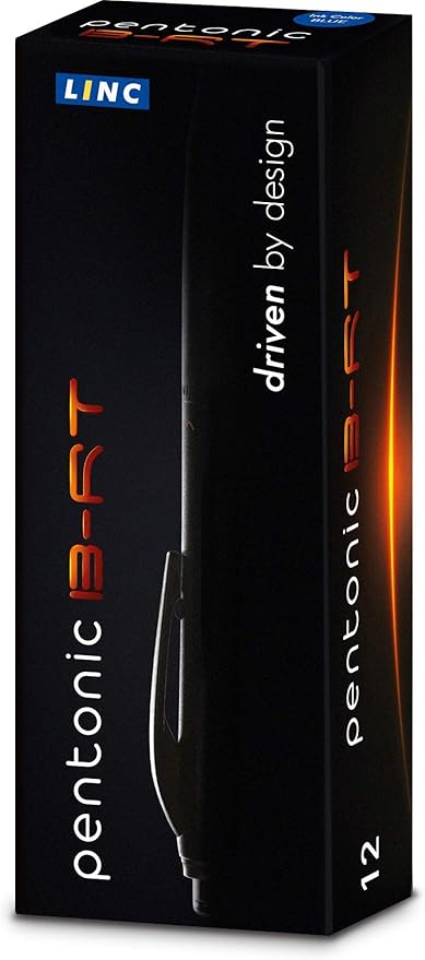 linc Pentonic BR-T Retractable Ballpoint Pens, 12 Count, Black Ink, 0.7 mm Fine Point, Smooth Writing For Journaling, Office & School (PEN12120)