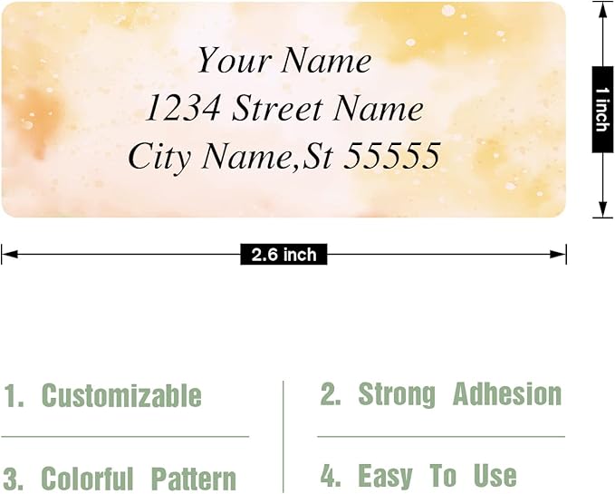 AWUSA Return Address Labels - Personalized Labels, Custom Colorful Patterns, Can Be Used for Box, Paper, Plastic, Glass, Metal (2.6x1 Inch, Set of 220, Matte Silver) 2.6''x1''