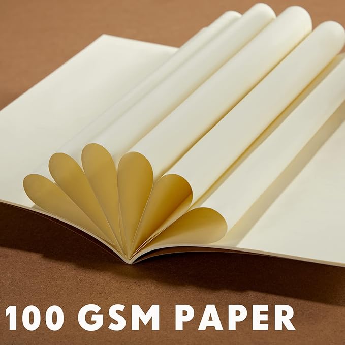 Mimorou 100 Pcs Journals Notebooks Bulk - Kraft Softcover A5 Small Notebooks 5.5 Inch x 8.3 Inch Notepads with 60 Page 30 Sheet for Writing Sketch Travel Office Supplies(Brown,Unlined)