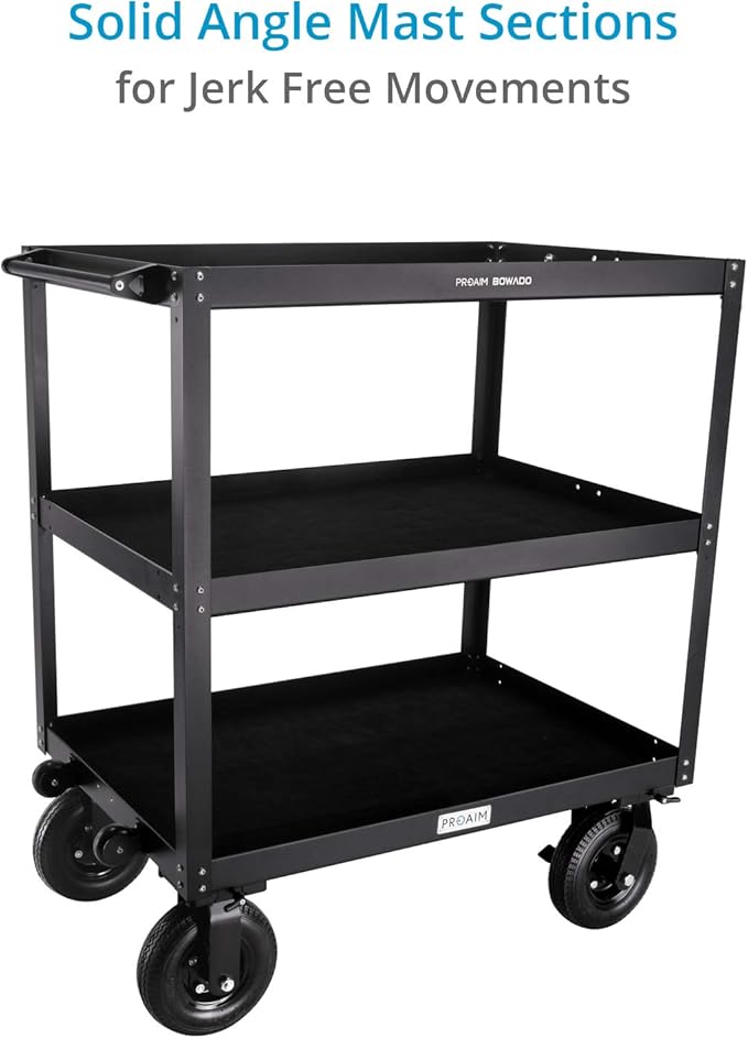 PROAIM Bowado 36" Video Camera Production Cart for Photographer, Videographer & Filmmaker. Payload up to 200kg/440lb. Collapsed Design (CT-BWDO-36)