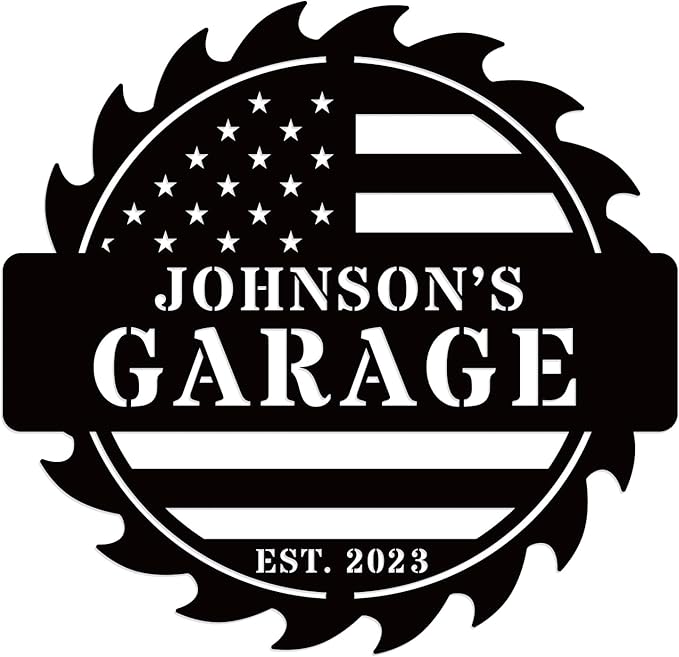 Custom American Flag Garage Sign,Metal Workshop Sign, Dad Shop, Garage Sign, Garage Wall Décor