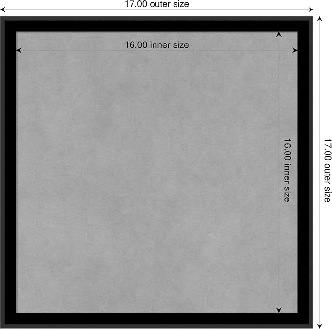 Amanti Art Black Framed Magnetic Board 17x17 Small Vision Board for use with Magnets, 100% Metal Sheet to Display Items as Office Decor or for Home Organization in mudroom, Kitchen or Kids Room