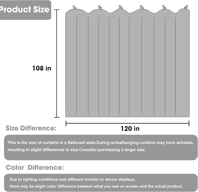 Cbsroro Room Divider Blackout Curtain Track Curtains Wall Dividers Panels Screen for Living Rooms Bedroom Office Privacy Partition Separation, W120 × L108 Inch,1 Panel, Light Grey