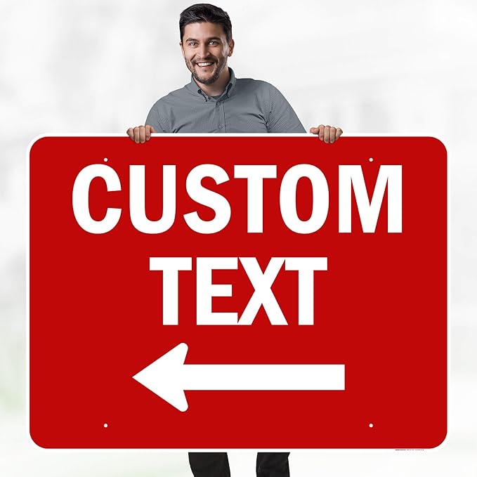 Custom Arrow,Custom Directional Sign, Left Arrow,36x48 Inches, Rust Free DiBound, Fade Resistant, Made in USA by My Sign Center