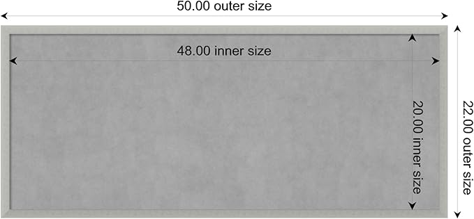 Amanti Art Silver Framed Magnetic Board 22x50 Oversize Vision Board for use with Magnets, 100% Metal Sheet to Display Items as Office Decor or for Home Organization in mudroom, Kitchen or Kids Room