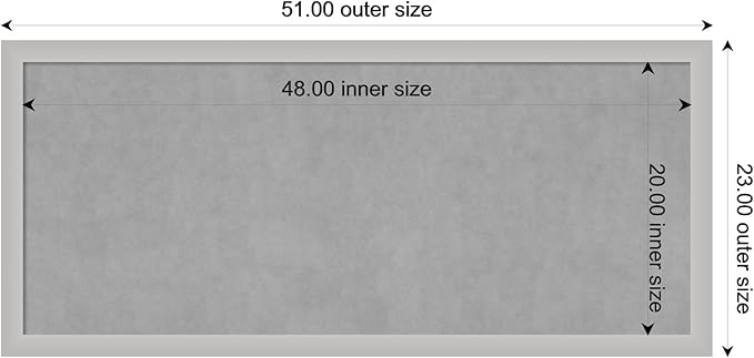 Amanti Art Silver Framed Magnetic Board 23x51 Oversize Vision Board for use with Magnets, 100% Metal Sheet to Display Items as Office Decor or for Home Organization in mudroom, Kitchen or Kids Room